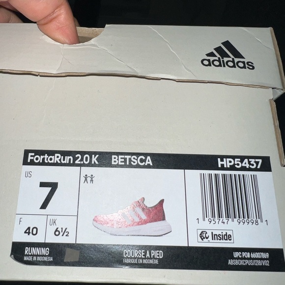 Adidas kids fortarun 2.0 K new size 7 new - Picture 7 of 7